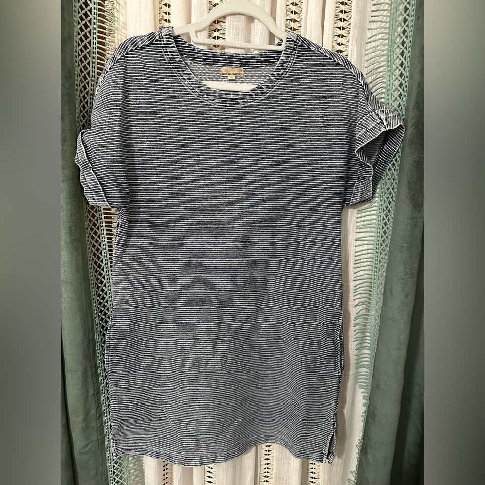 Anthropologie holding horses denim stripped dress. Size SP. UGC